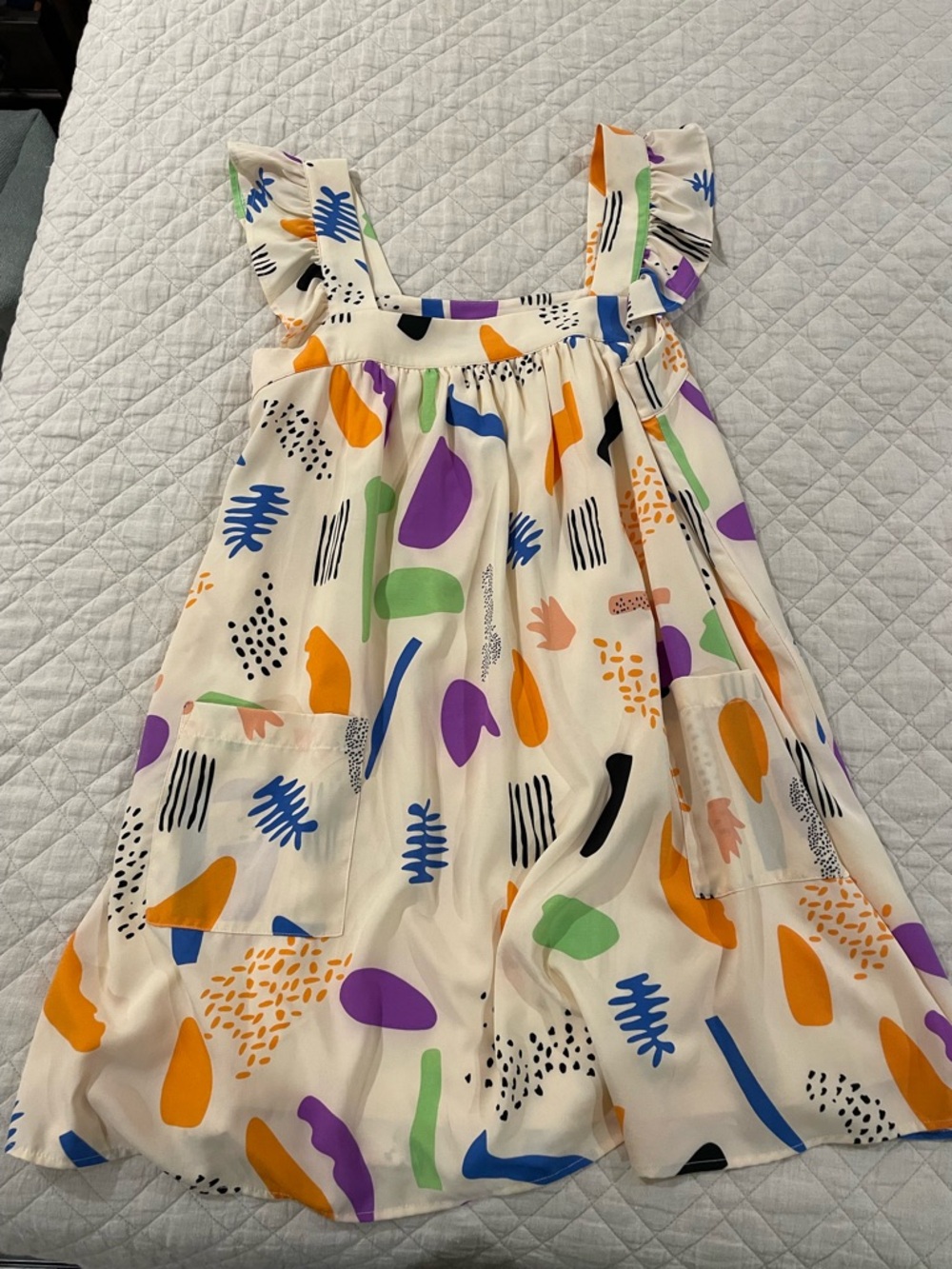 JODIFL Cream Multicolor Abstract Print Mini Dress